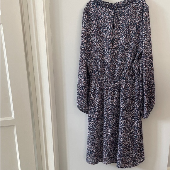 Banana Republic Navy Floral Long Sleeve Dress size xs - Picture 11 of 11